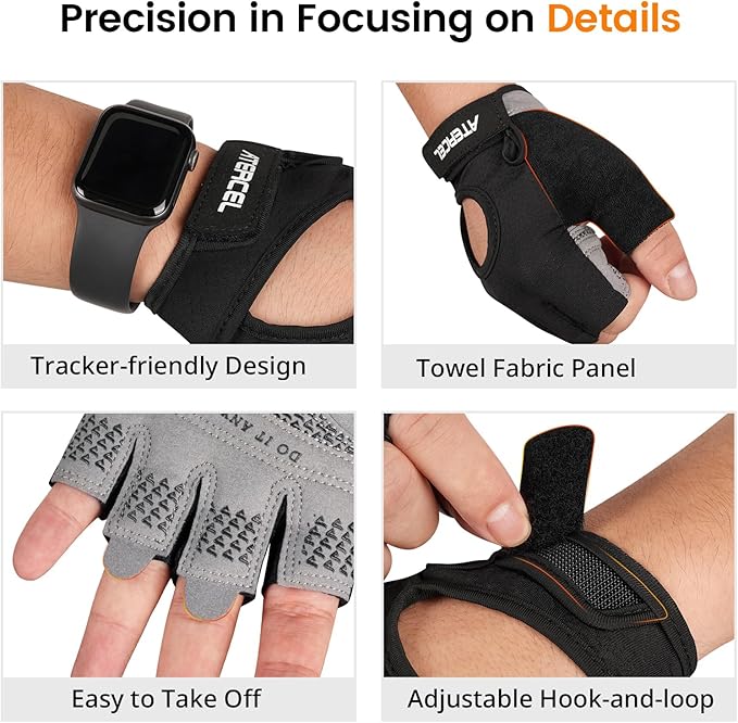 ATERCEL Weight Lifting Gloves Full Palm Protection, Workout Gloves for Gym, Cycling, Exercise, Climbing, Breathable, Super Lightweight for Mens and Women