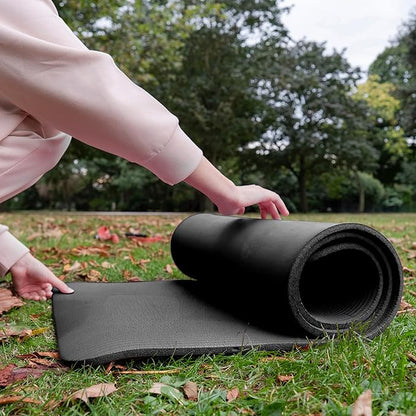 BalanceFrom 71x24 Inches Extra Thick Yoga Mat 1-Inch High-Density Foam – Roll-Up Exercise Pad with Double-Sided Non-Slip Surface and Carrying Strap for Pilates and Home Workouts, Multiple Colors