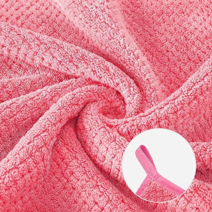 6 Pack Washcloth Towels Set, Waffle Hand Towels Set, Microfiber Super Soft Highly Absorbent, Sturdy Quick Drying Towels for Bathroom, Gym, Sports, Yoga, Hot Pink