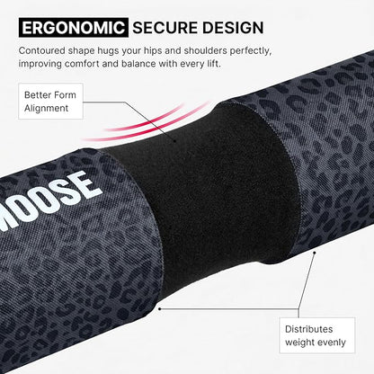 DMoose Fitness Barbell Pad for Hip Thrust, Squat & Lunges - Non-Slip Thick Foam Cushion for Neck and Back Support with Two Straps - Hip Thrust Pad for Leg Day - Fits All Olympic Bars and Smith Machine