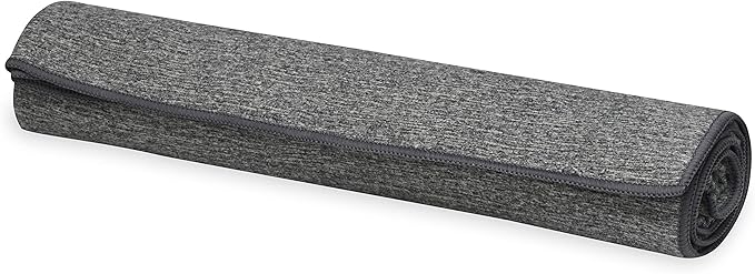 Gaiam Yoga Towel - Mat Sized Active Dry Non Slip Moisture Wicking Sweat Absorbent Microfiber Hot Yoga Towel for Women & Men | Stay-Put Corner Pockets (70" Long x 26" Wide)