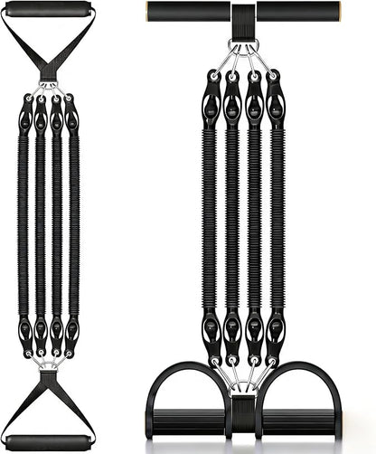 Multifunction Tension Rope, 2 Tubes Stretch Yoga Pedal Tension Strap, Adjustable Resistance, Tension Rope Fitness Equipment
