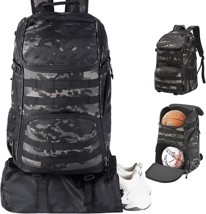 TRAILKICKER Basketball Bag Backpack with Ball Holder Multi-Sport Backpack for Soccer Volleyball Football Baseball Helmet