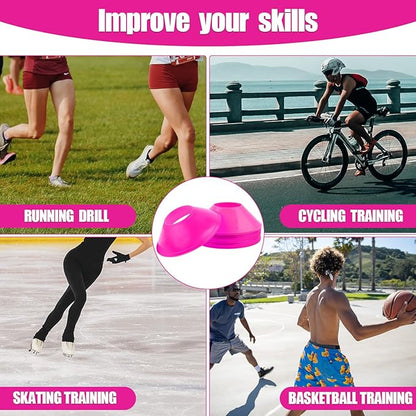 25pcs Soccer Cones for Sports Training, Mini Football Cones & Mesh Bag Flexible Agility Cones Premium Training Cones for Basketball Football Running Drills Sports Games Skating Kids
