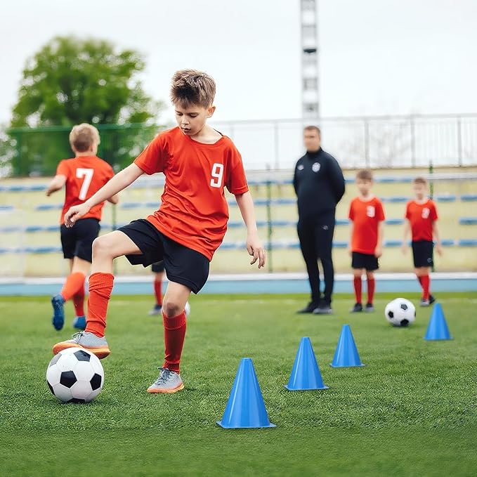 36pcs Cones 7 Inch Soccer Cones and Plastic Traffic Cones, Durable Cones for Sports Training, Ideal for Soccer, Basketball, Football, Skating, and Agility Drills Practice