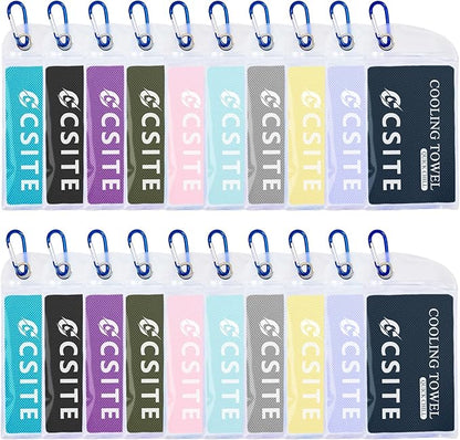 20 Pack Cooling Towels (47"x12") for Neck and Face, Ice Towel for Hot Weather, Soft Breathable Chilly Gym Towels, Microfiber Towel for Work Out, Yoga, Running, Camping & More Activities