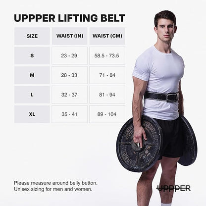 UPPPER Weight Lifting Belt - Double Prong 4” to 2.5” Tapered Premium Lifting Belt for Men and Women - Ultimate Back Support For Weightlifting and Powerlifting | Premium Fitness Gear