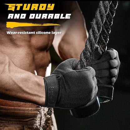 FREETOO Full-Finger Workout Gloves for Men, Padded Gym Gloves with Excellent Grip and Palm Protection