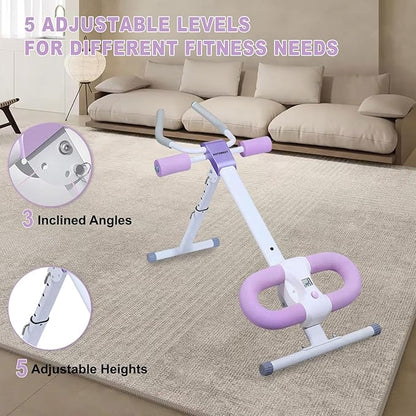 Ab Workout Equipment Abdominal Trainer, Adjustable Ab Machine at Home Gym, Foldable Abdominal Exercise Machine, Core & Ab Trainer Machine for Stomach Workout