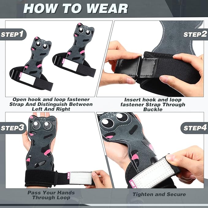 Lifting Wrist Straps Weight Lifting Grips with Cushion Wrist Loop Gym Workout Straps Double Layer Leather with Storage Pouch for Women and Men Deadlift Powerlifting Pull Up