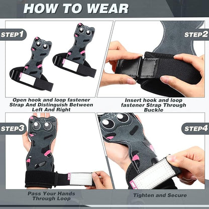 Lifting Wrist Straps Weight Lifting Grips with Cushion Wrist Loop Gym Workout Straps Double Layer Leather with Storage Pouch for Women and Men Deadlift Powerlifting Pull Up