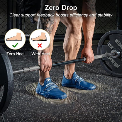 MANUEKLEAR Deadlift Shoes - Weight Lifting Shoes for Men Women - Weightlifting Squat Shoes Fitness Cross-Trainer Barefoot Gym Training Sneakers