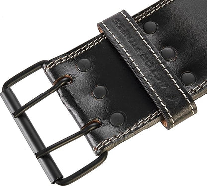 100% Top-Grain Leather 10mm Thick 4" Wide Heavy-Duty Dual Prong Powerlifting Belt for Men and Women made with Vegetable Tanned Leather