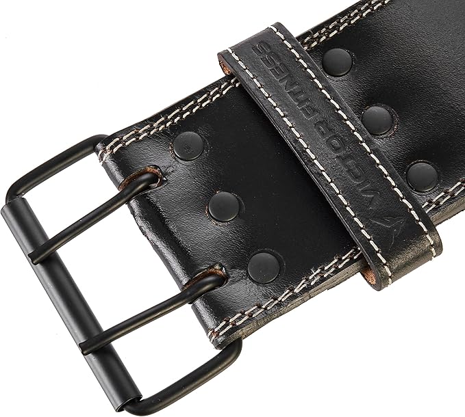 100% Top-Grain Leather 10mm Thick 4" Wide Heavy-Duty Dual Prong Powerlifting Belt for Men and Women made with Vegetable Tanned Leather