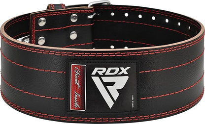 RDX Weight Lifting Belt for Men Women, IPL USPA Approved, 6mm Thick 100% Leather, 4” Powerlifting Back Support, Squat Deadlift Bodybuilding Exercise Fitness Gym Workout Strength Training up to 700 LBS