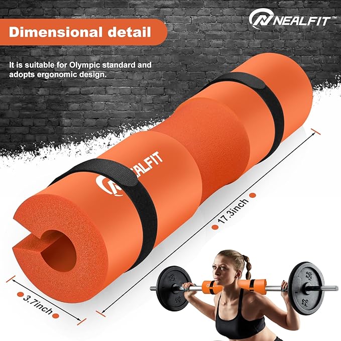 Barbell Pad Squat Pad for Squats—Squat Bar Pad—Great for Weightlifting,Lunges and Hip Thrusts—Foam Sponge Pad—Fit Standard and Olympic Bars Perfectly