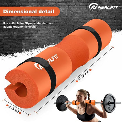 Barbell Pad Squat Pad for Squats—Squat Bar Pad—Great for Weightlifting,Lunges and Hip Thrusts—Foam Sponge Pad—Fit Standard and Olympic Bars Perfectly