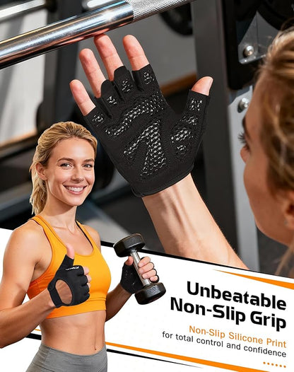ATERCEL Breathable Workout Gloves, Antislip Weight Lifting Gym Gloves for Men Women, Superior Grip & Palm Protection for Weightlifting, Fitness, Exercise, Training