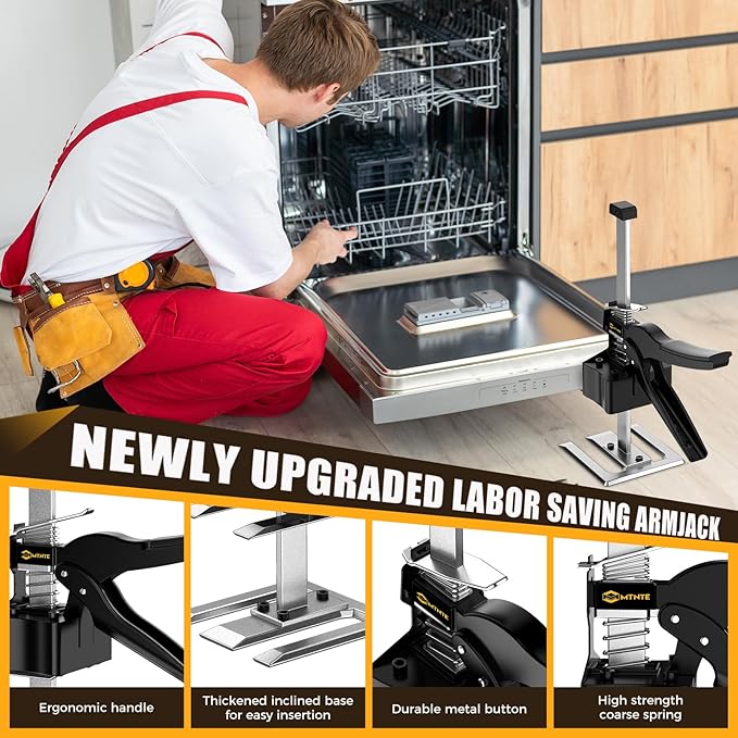 Labor Saving Arm Jack Handle 12 in Furniture Jack Drywall Lift for Wall Tile Locator, Multi Function Height Adjustment, Door Panel, Lever Arm Tool Board Weight 330lb, Lift Range 6.7In