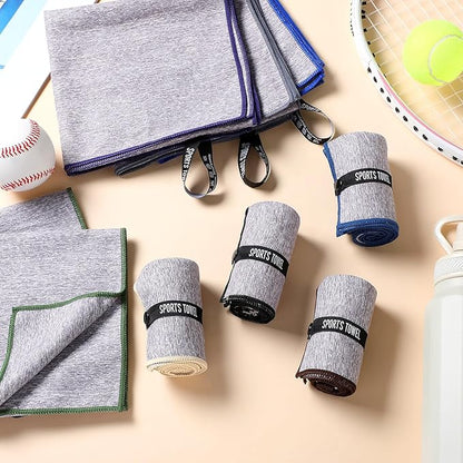 Peryiter 8 Pack Microfiber Quick Dry Gym Towels, Odor-Free Absorbent Fiber, Fast Drying Working Out Towel for Men & Women Hot Yoga Sweat Sports Exercise Fitness Gear (Forest Color)
