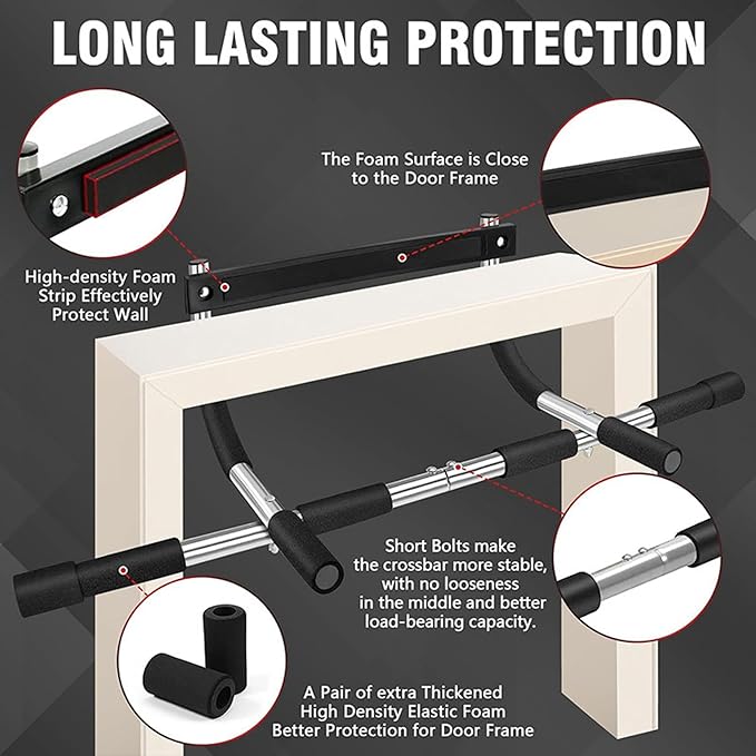 SteelCrush Doorway Pull-Up Bar – Multi-Grip Chin-Up Bar for Home Workout & Strength Training