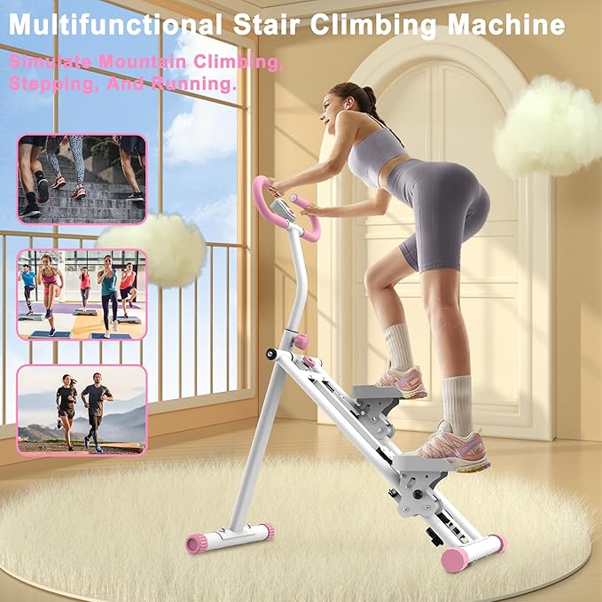 Stair Stepper for Home, 265lbs Vertical Climber Machine for Full-Body Exercise, Resistance Home-Upgrade Climber Fitness Equipment with Stable Frame Adjustable Handlebar for Women Men