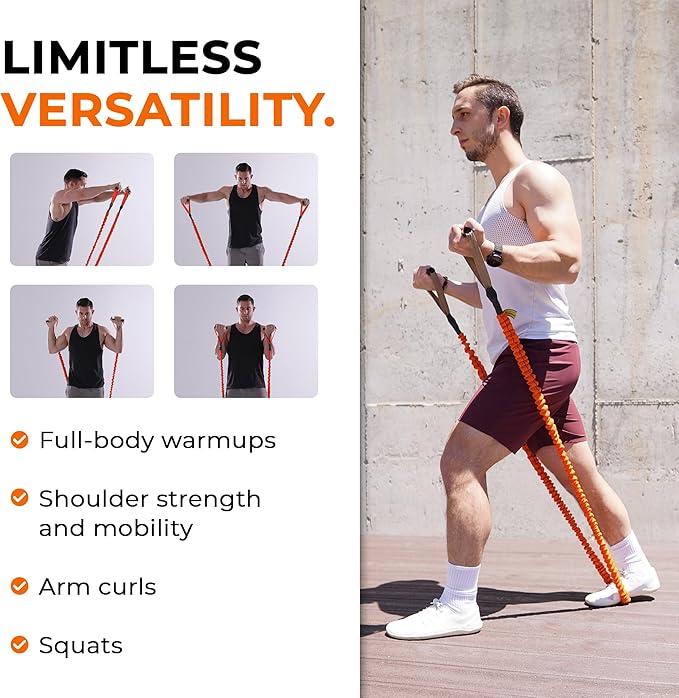 Stroops Slastix Toner Resistance Bands with Handles | Safe Sleeve Exercise Bands for Strength Training, Full Body Workouts, and Home Gym Fitness