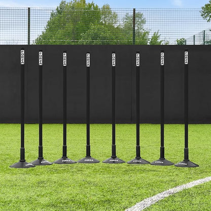 FORZA Slalom Agility Poles | Improve Endurance, Speed & Footwork | Color, Size & Rubber Base Options Available [8 Pack]