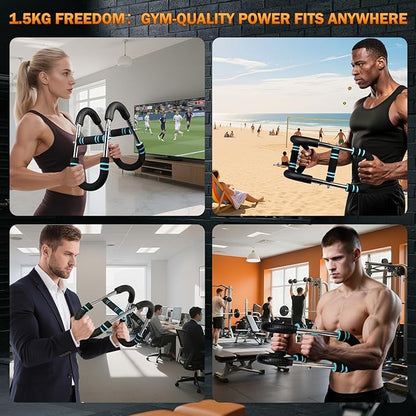 Twister Arm Trainer, Professional Adjustable Chest Shoulder Workout Equipment for Men & Women, Portable Detachable Upper Body Fitness with Anti-Slip Grips and 3 Resistance Levels