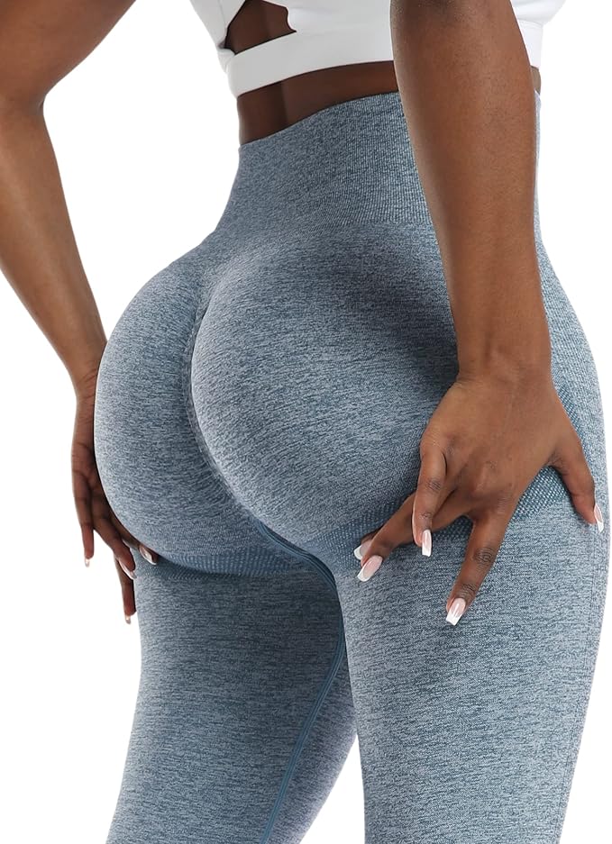 NORMOV 4 Piece Butt Lifting Workout Leggings for Women, Seamless Gym Scrunch Booty Lifting Sets