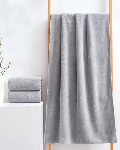 2-Pack Microfiber Bath Towels (27x54 Inches) - Ultra Soft & Quick Dry, 3X Absorbency, Lightweight for Gym, Yoga, Travel & Spa - Perfect for Home, Fitness & Post-Workout