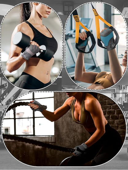 3 Pairs Weight Lifting Gloves for Men Women, Gym Workout Gloves with Full Palm Protection, Breathable Anti-Slip Fitness Glove for Training, Cycling, Pull-ups, Medium