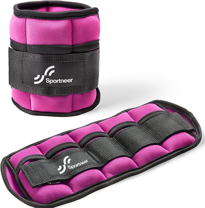 Sportneer Adjustable Ankle/Wrist Weights for Men Women Kids, Weighted Leg & Cuff Strength Training for Yoga Walking Running Aerobics Gym Fitness Physical Therapy