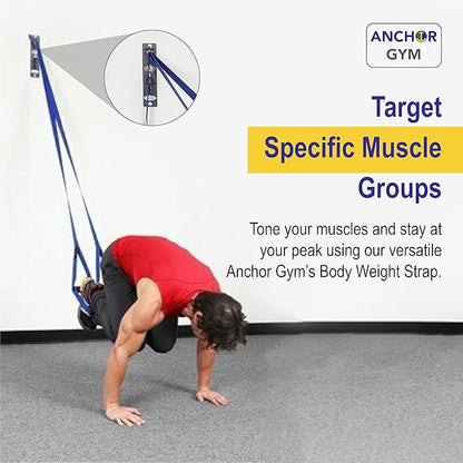 Anchor Gym Body Weight Resistance Straps - Adjustable Body Weight Training Straps, Stretching & Full-Body Training - Exercise Straps with Handles for Home Gym Workouts