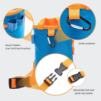 Chalk Bag for Rock Climbing, Climbing Chalk Bag for Bouldering with 2 Large Zipper Storage Pockets, Premium Gym Chalk Bag for Weightlifting, Great Gift and Rock Climbing Gear