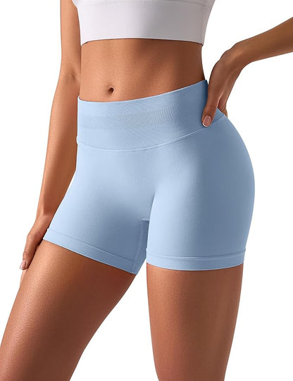 TDIFFUN Women Workout Shorts 3 Pack Gym Seamless Scrunch Butt Lifting Impact High Waist Yoga Biker Booty Athletic Shorts
