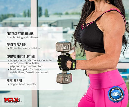 MRX Ladies Weight Lifting Gloves Women Fitness Training Exercise Glove Anti Slip Padded Shock-Absorbing Extra Grip Crossfit Multi Colors