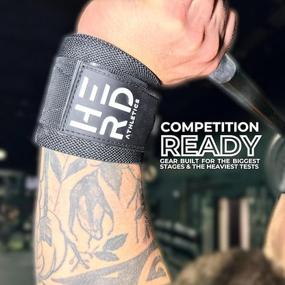 Weightlifting Wrist Wraps – 12" & 18" Adjustable Support with Thumb Loop – Medium Stiffness for Powerlifting, Olympic Lifting, Functional Fitness, Bodybuilding