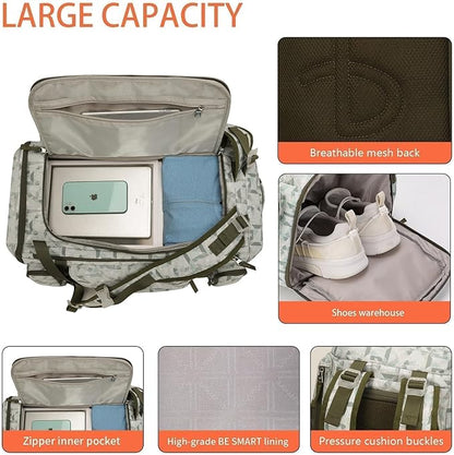 BE SMART 2 in 1 Convertible Gym Duffel Bags with Shoes Compartment - 40L Waterproof Extra Large Workout Backpack for Gym Men, Heavy Duty Sports Duffle Backpacks for Travel, Hiking, Camping, Carry On