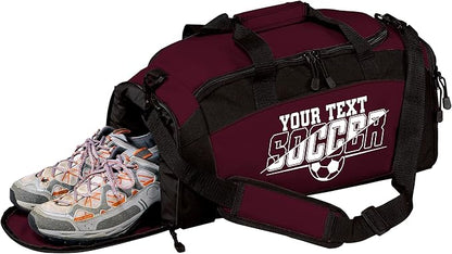 Personalized Soccer Duffel Bag with Shoe Compartment – Custom Name Sports Bag for Boys & Girls – Soccer Practice & Travel Gear Bag