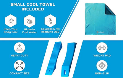 Barbell Wedge (Pair) – Deadlift Jack Alternative – Portable Rubber Ramp for Easy Weight Plate Loading – Ideal for Deadlifts, Powerlifting, Weightlifting, Home Gyms – Includes Cooling Towel