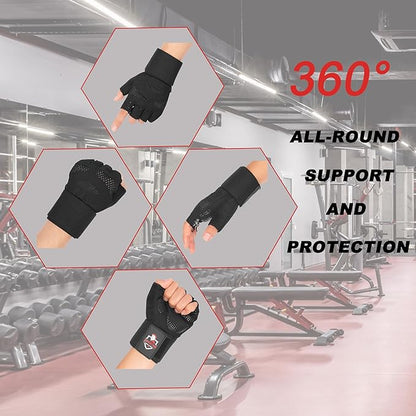 Spartan Weight Lifting Gym Workout Gloves with Wrist Support for Men & Women – Full Palm Protection, Breathable Non-Slip Grip for Training, Fitness, Crossfit, Pull Ups, Lifting, Gym, Exercise