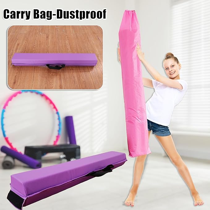 MARFULA 6 FT / 8 FT / 9 FT / 10 FT Folding Gymnastic Balance Beam for Kids with Carry Bag for Home and Club Use