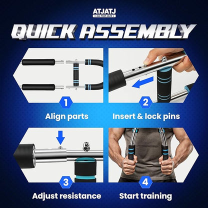 3-Level (50–100lbs) Twister Arm Trainer, Adjustable Chest & Bicep Workout Equipment for Men, Detachable Home Gym Shoulders and Forearms Muscle Training Fitness with Steel Frame & Ergonomic Handles