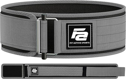 Fit Active Sports Self Locking Weight Lifting Belt | Premium Weightlifting Belt for Cross Training, Fast Locking Release Mechanism for Fitness and Power Lifting - Weightlifting Back Support for Men and Women