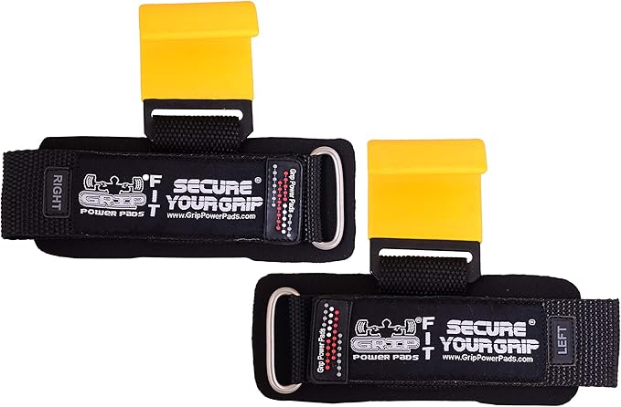 Weight Lifting Rod Hooks Heavy Duty Wrist Wraps Power Weight Lifting Training Gym Grips Straps Set of 2