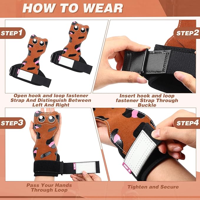 Lifting Wrist Straps Weight Lifting Grips with Cushion Wrist Loop Gym Workout Straps Double Layer Leather with Storage Pouch for Women and Men Deadlift Powerlifting Pull Up