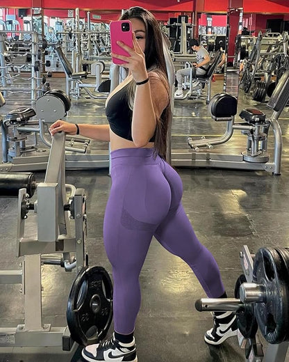 NORMOV 4 Piece Butt Lifting Workout Leggings for Women, Seamless Gym Scrunch Booty Lifting Sets