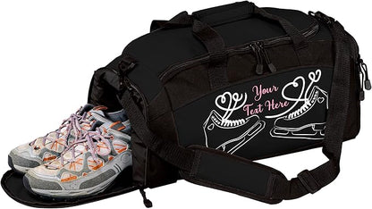 Personalized Figure Skating Duffle Bag with Name – Custom Ice Skating Team Gear Bag for Girls, Competition & Rink Practice Travel Bag