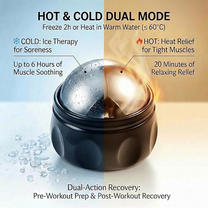 Massage Ice Roller Ball - Roller for Muscles Deep Tissue - Stays Cold for 6 Hours, Plantar Fasciitis Roller, Sports Fitness Relaxations Gift, Rapidly Relieve Muscle Pain and Tension